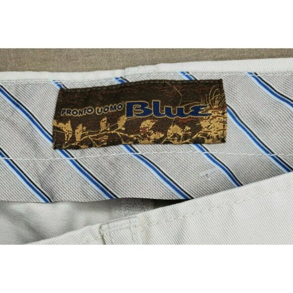 Pronto Uomo Blue 40x30 Cotton Chino Men Khaki Tan Pants F14 - Picture 10 of 10
